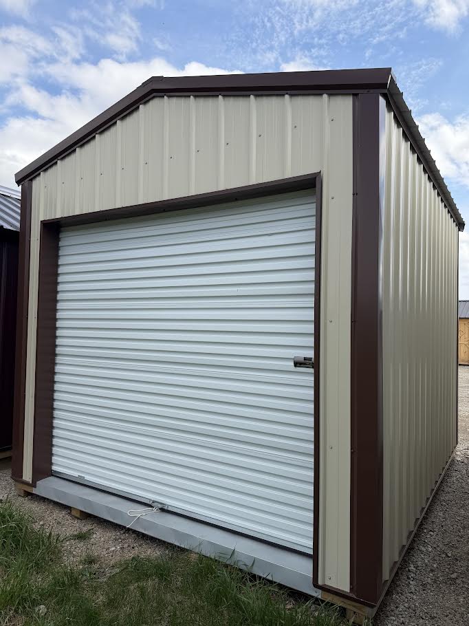 10'x12' Amish Made Steel Storage Building with 8' Roll up Door*
