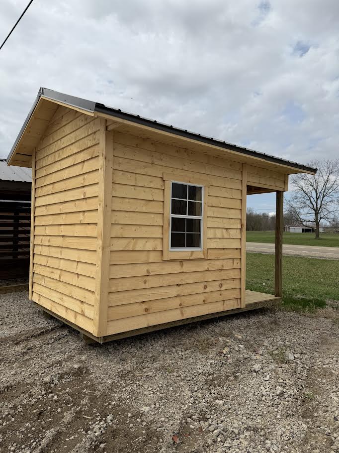 8'x12' Amish Made Structure Includes 4' Timber Framed Porch*