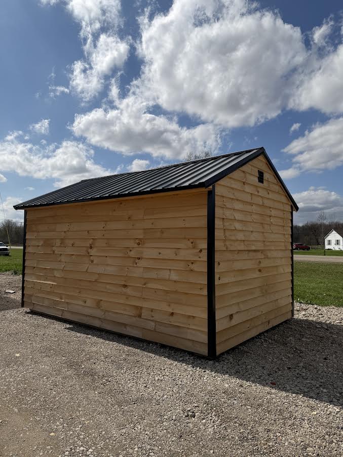 10' x 16' Amish-Built Rough Sawn Structure with French Double Doors & Steel Roof*