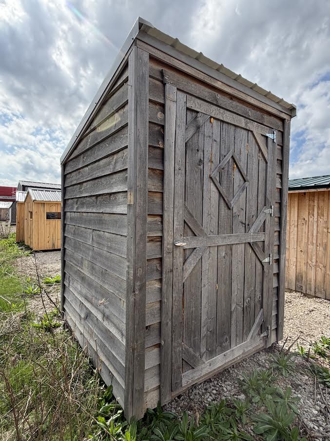 6' x 6' Amish-Built Rough Sawn Storage with Slant Metal Roof & Spray Foam Insulation*