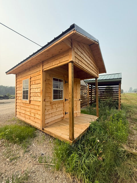 8x12-8x8 Amish Made Structure with Porch and 3 Windows