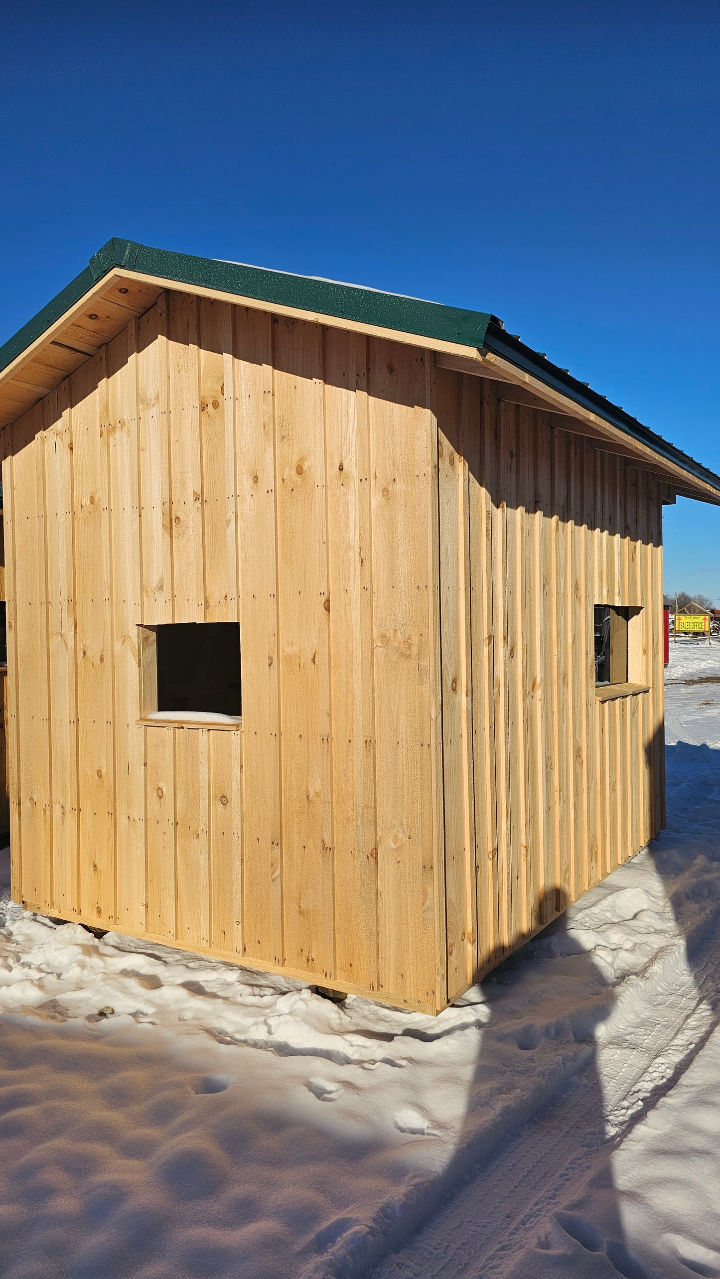 12×26 Hunting Shed with Dual Bunk Beds – Multi-Window Shooting Cabin *