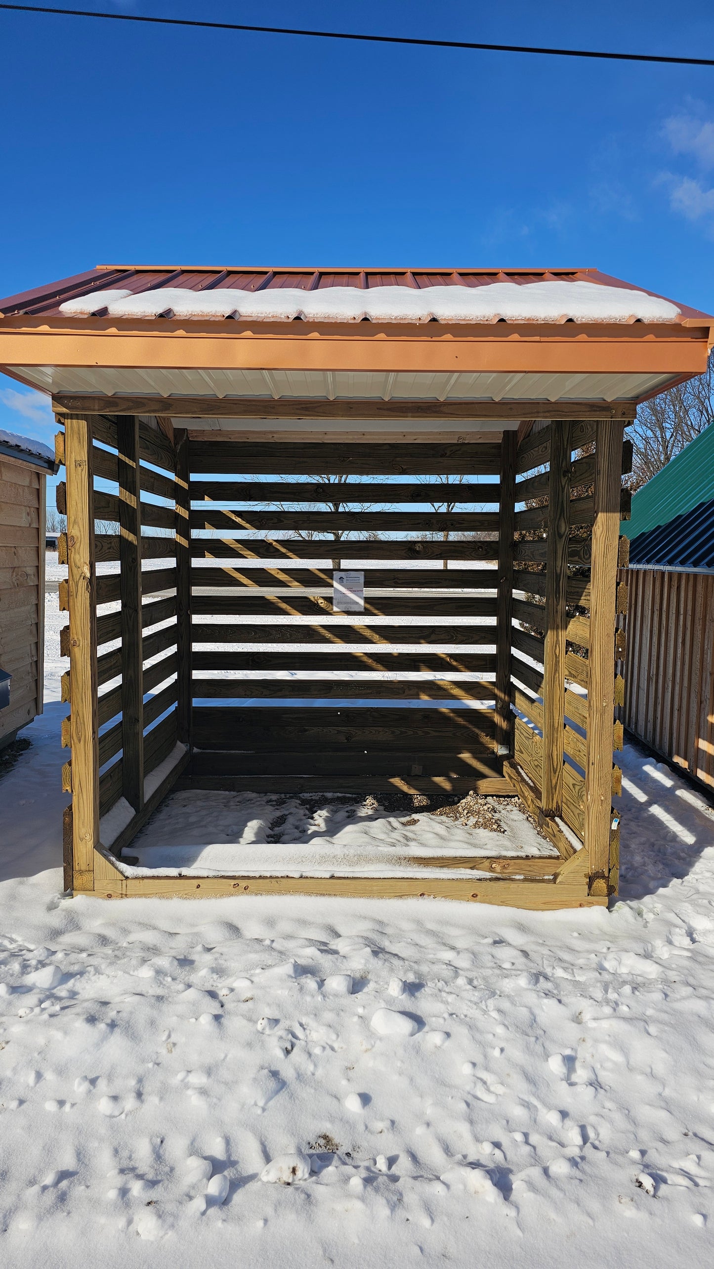 8×8 Firewood Shelter – Wood & Steel Construction