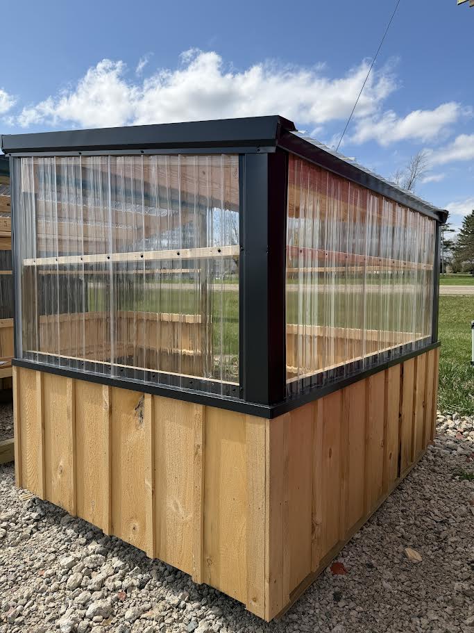 6' x 8' Covered Open Entry Bus Stop with Built-In Bench*
