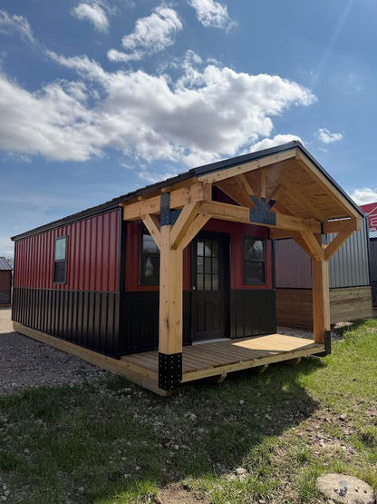 12' x 24' Amish-Built Steel Structure with Timber Frame Porch*
