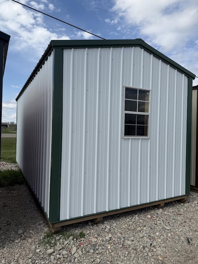 10'x20' Amish Made Steel Storage with 8' Roll up Door and Side Entry*