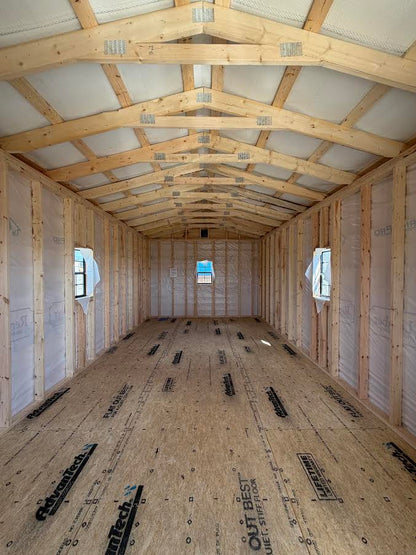 12' x 30' Amish-Built Live Edge Structure with 6' Peeled Log Porch*