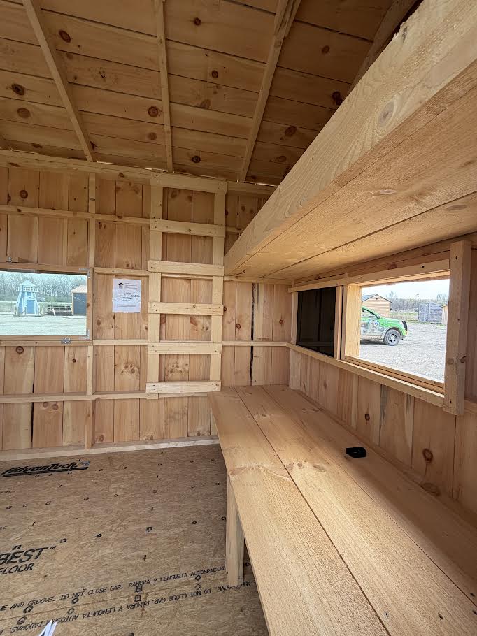 12×26 Hunting Shed with Dual Bunk Beds – Multi-Window Shooting Cabin *