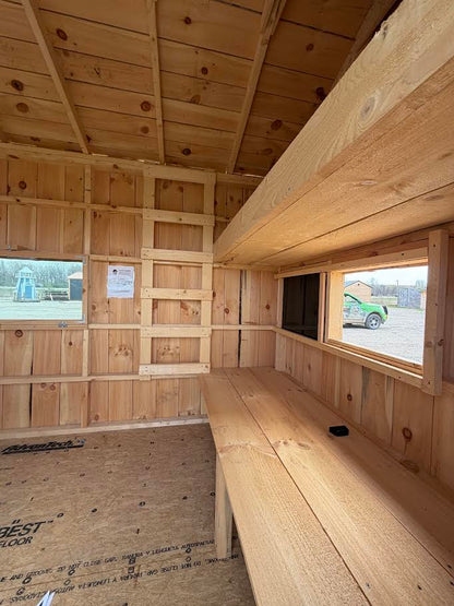 12×26 Hunting Shed with Dual Bunk Beds – Multi-Window Shooting Cabin *
