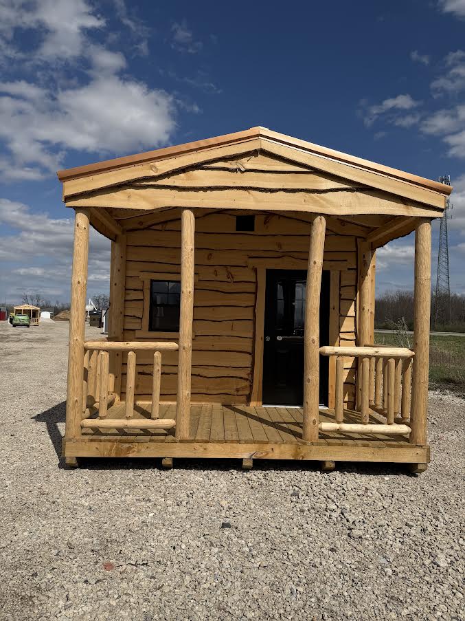 12' x 30' Amish-Built Live Edge Structure with 6' Peeled Log Porch*