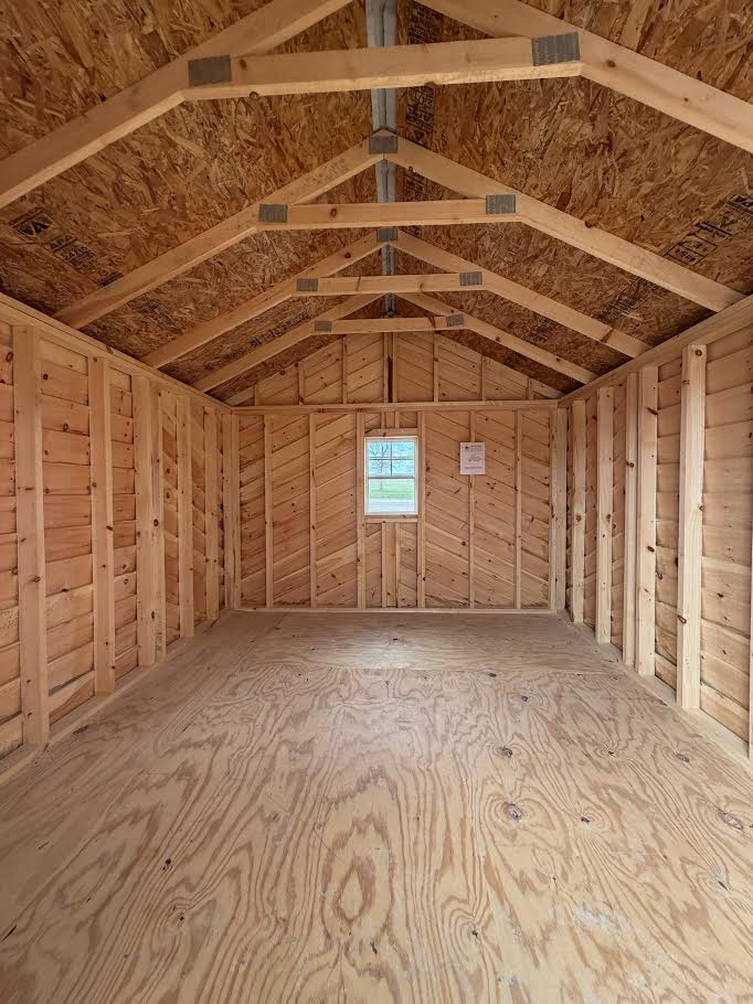 10×12 Amish Made Rough Sawn Shed – Black Roof*
