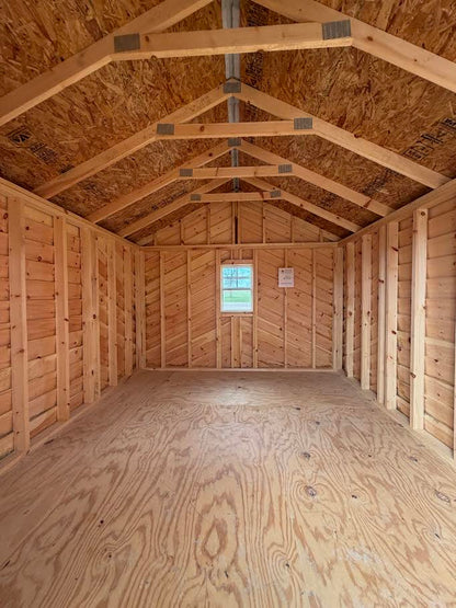 10×12 Amish Made Rough Sawn Shed – Black Roof*