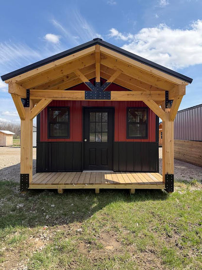 12' x 24' Amish-Built Steel Structure with Timber Frame Porch*