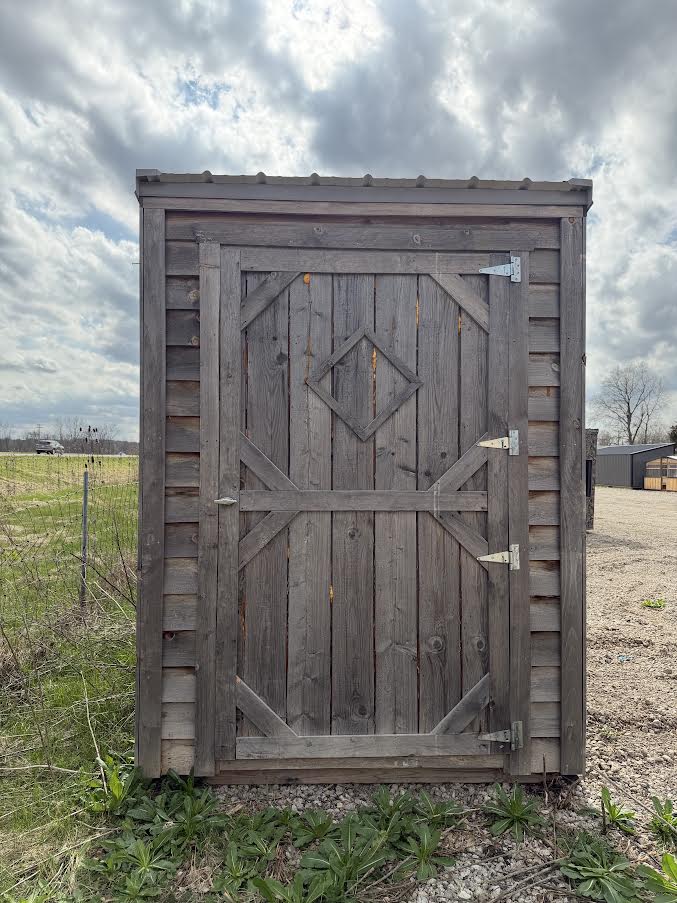 6' x 6' Amish-Built Rough Sawn Storage with Slant Metal Roof & Spray Foam Insulation*