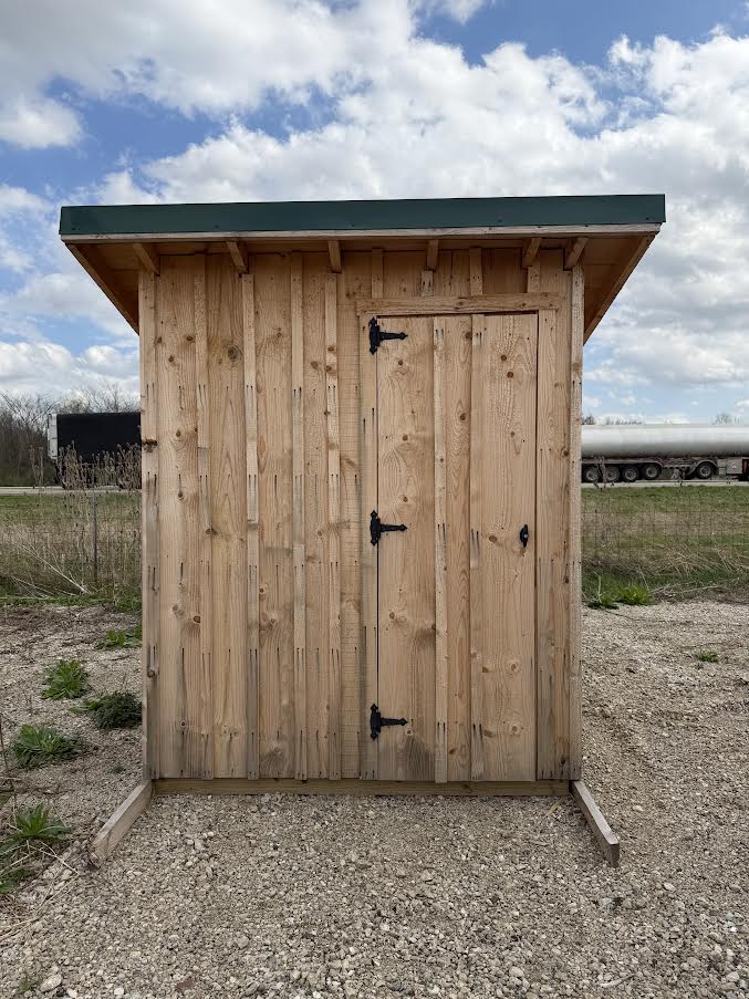 4' x 6' Amish-Built Rough Sawn Storage with Slant Metal Roof*