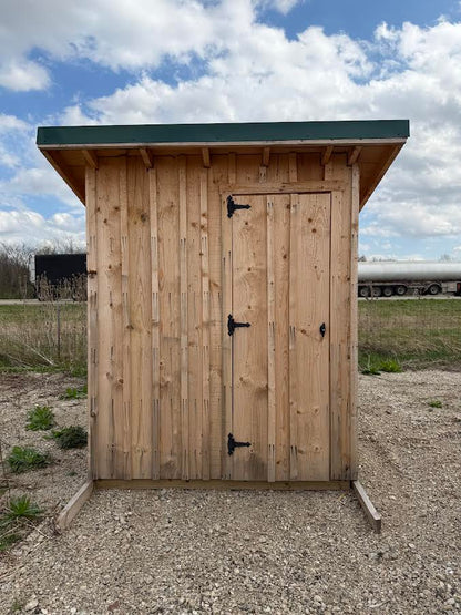4' x 6' Amish-Built Rough Sawn Storage with Slant Metal Roof*