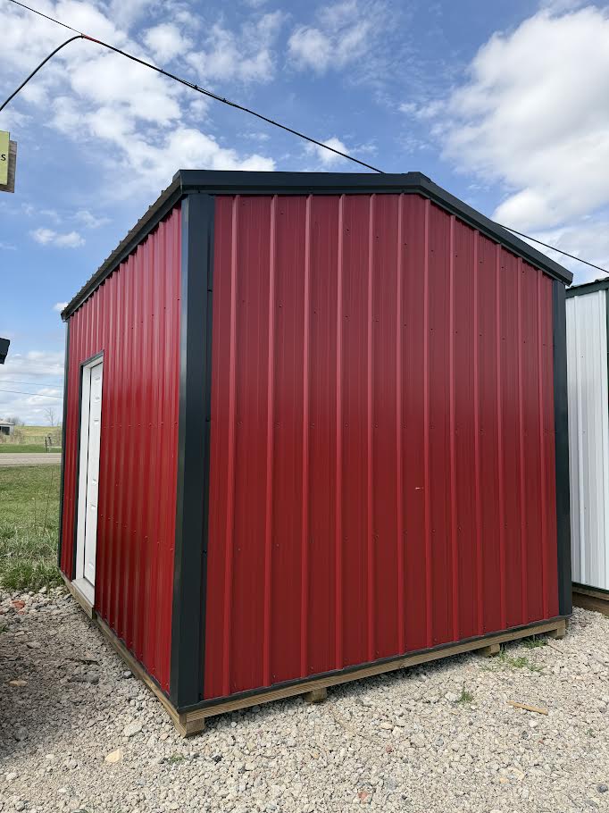 10'x12' Amish Made Steel Storage Building with 8' Roll up door and Side Entry*
