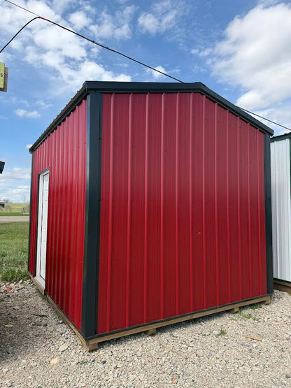 10'x12' Amish Made Steel Storage Building with 8' Roll up door and Side Entry*