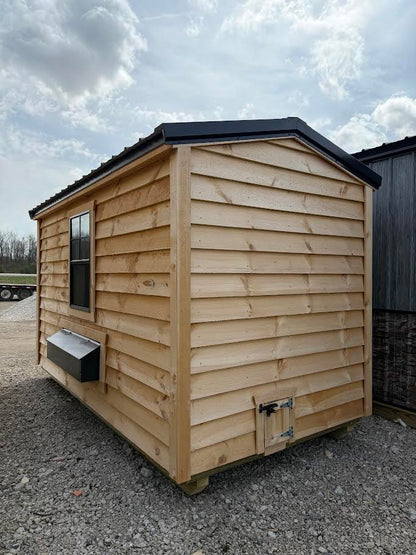 6×12 Amish Made Rough Sawn Chicken Coop – Nesting Boxes, Roost Areas & Chicken Door*