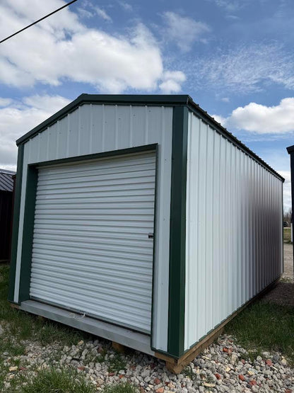 10'x20' Amish Made Steel Storage with 8' Roll up Door and Side Entry*