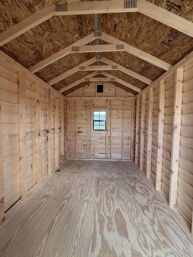8' x 12' Amish-Built Rough Sawn Storage with French Double Doors & Window*