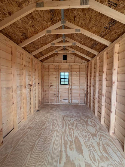 8' x 12' Amish-Built Rough Sawn Storage with French Double Doors & Window*