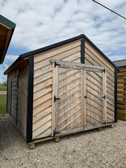 10×12 Amish Made Rough Sawn Shed – Black Roof*