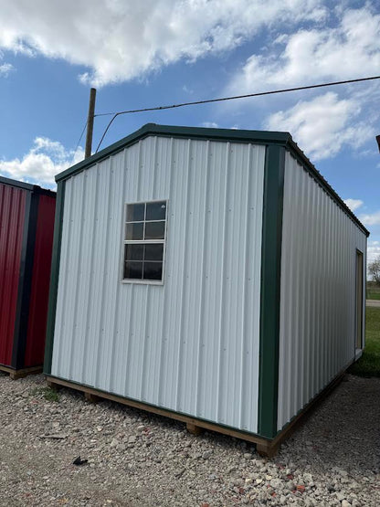 10'x20' Amish Made Steel Storage with 8' Roll up Door and Side Entry*