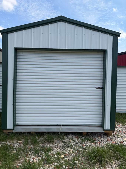 10'x20' Amish Made Steel Storage with 8' Roll up Door and Side Entry*