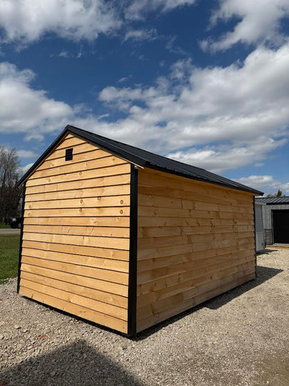 10' x 16' Amish-Built Rough Sawn Structure with French Double Doors & Steel Roof*
