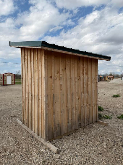 4' x 6' Amish-Built Rough Sawn Storage with Slant Metal Roof*