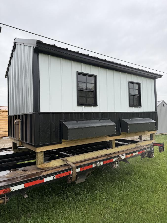 6' x 12' Amish-Built Chicken Coop with Metal Wainscoting, Nesting Boxes & Auto Chicken Door*