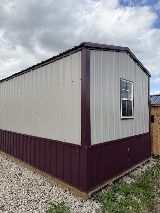 10' x 20' Amish-Built Metal Storage Building with Roll-Up Door & Wainscoting*