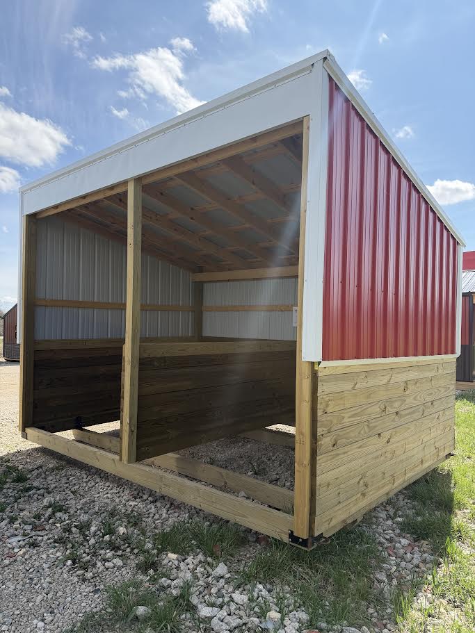 10' x 14' Animal Run-In Shelter with Two Stalls*