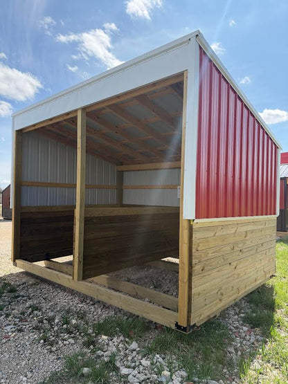 10' x 14' Animal Run-In Shelter with Two Stalls*