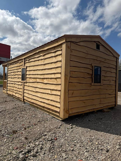 12' x 30' Amish-Built Live Edge Structure with 6' Peeled Log Porch*