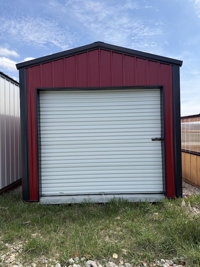 10'x12' Amish Made Steel Storage Building with 8' Roll up door and Side Entry*