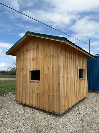 8'x12' 1/2 Octagon 1/2 Amish Made Square Deer Blind with Bunk Beds*