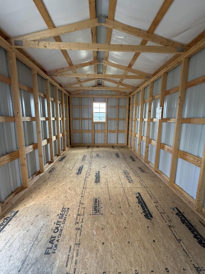10' x 20' Amish-Built Metal Storage Building with Roll-Up Door & Wainscoting*