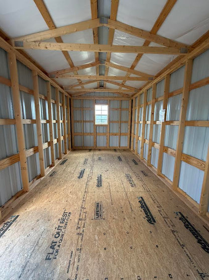 10' x 20' Amish-Built Metal Storage Building with Roll-Up Door & Wainscoting*