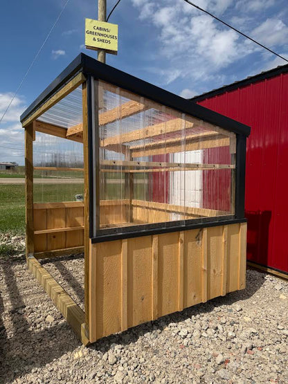 6' x 8' Covered Open Entry Bus Stop with Built-In Bench*