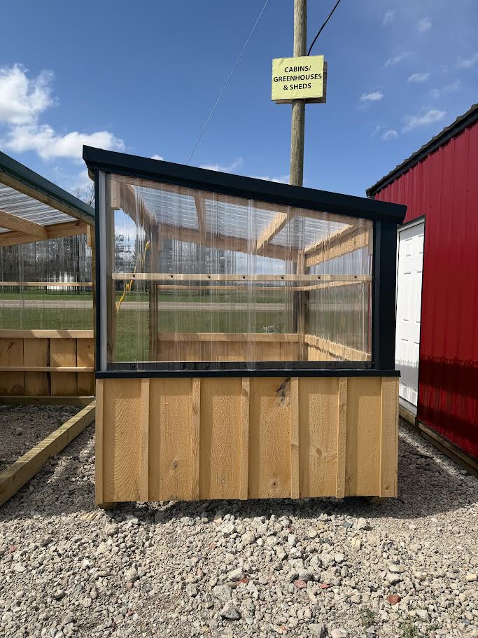 6' x 8' Covered Open Entry Bus Stop with Built-In Bench*