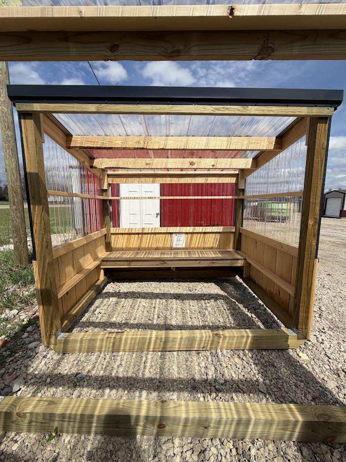 6' x 8' Covered Open Entry Bus Stop with Built-In Bench*