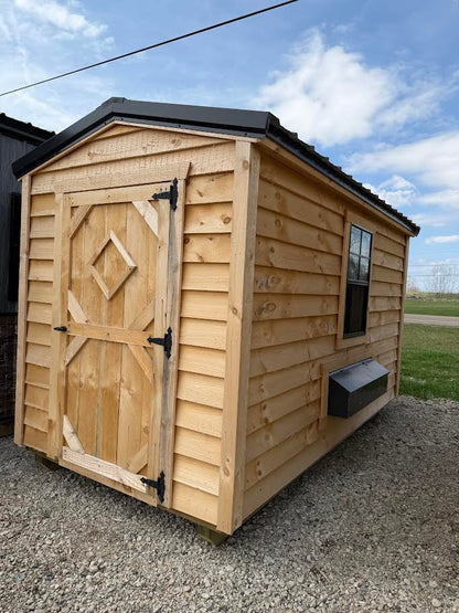 6×12 Amish Made Rough Sawn Chicken Coop – Nesting Boxes, Roost Areas & Chicken Door*