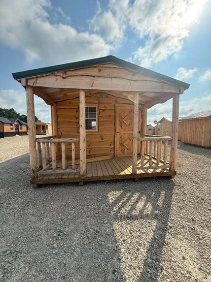 12' x 30' Amish-Built Live Edge Structure with Peeled Log Porch