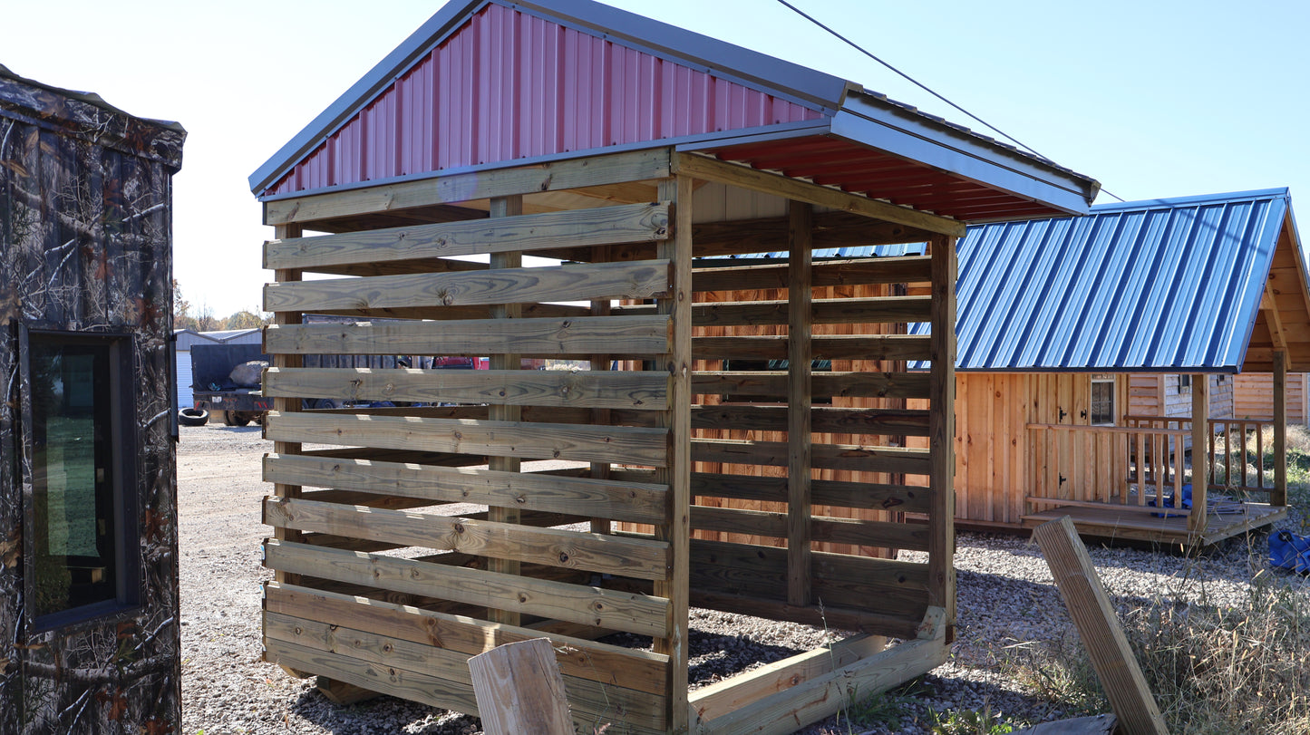 8×8 Firewood Shelter – Wood & Steel Construction