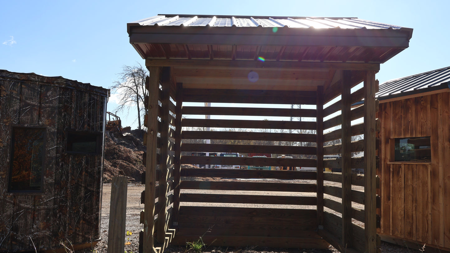 8×8 Firewood Shelter – Wood & Steel Construction