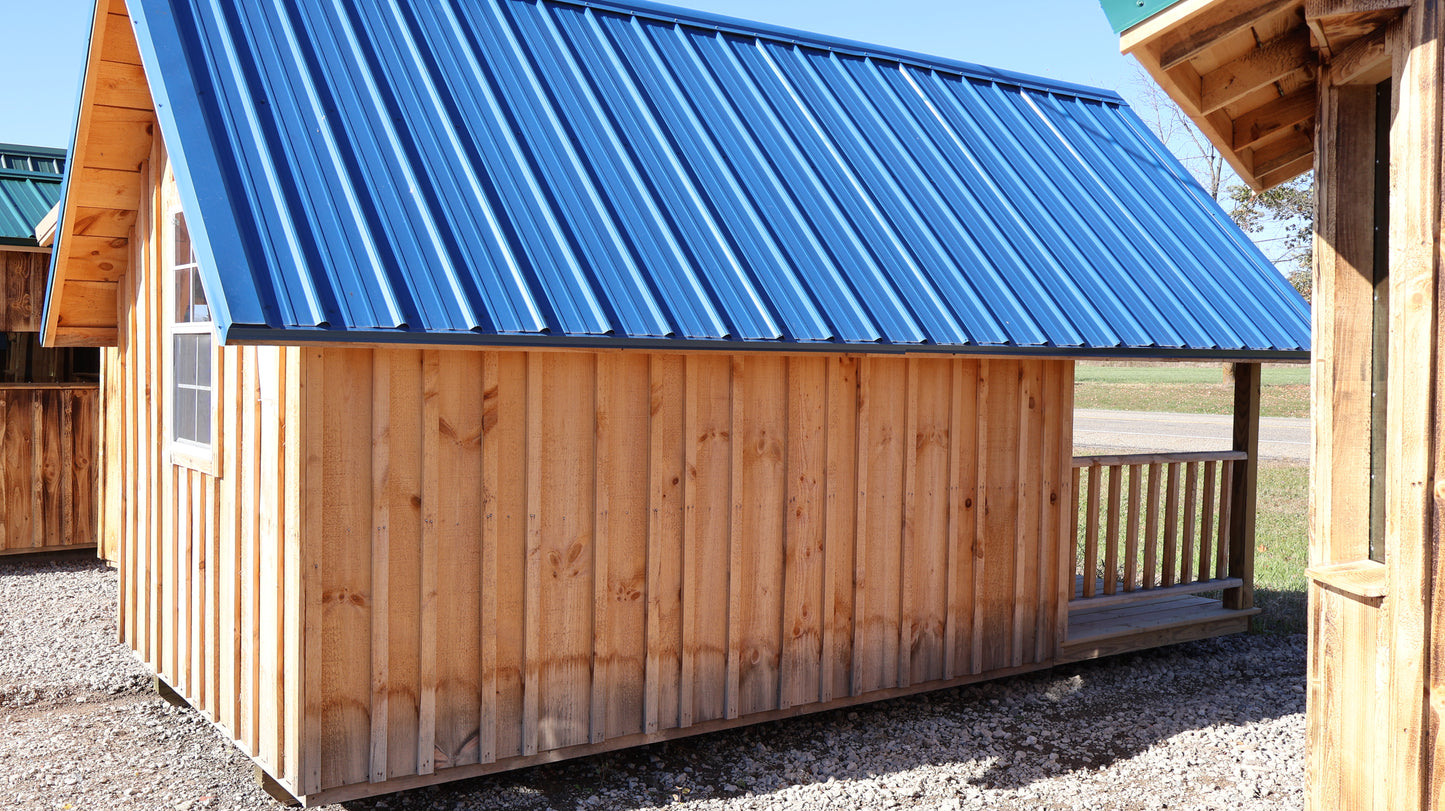 8×16 Playhouse (8×12) – 4′ Porch – Blue Roof
