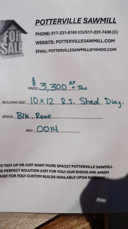 10×12 RS Shed – Black Roof