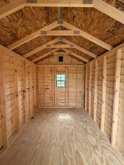 8' x 12' Amish-Built Rough Sawn Storage with French Entry Doors & Window*